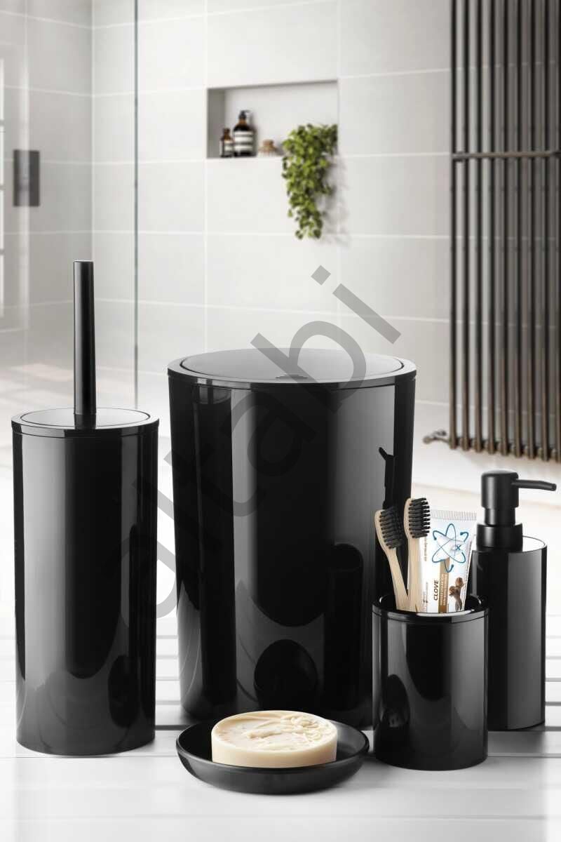 Flores 5li Banyo Seti Siyah Renk