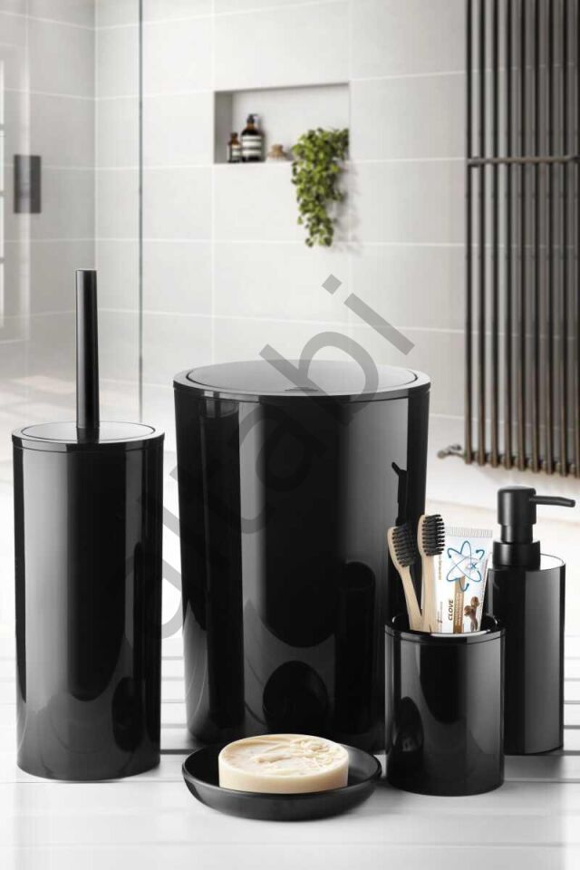 Flores 5li Banyo Seti Siyah Renk