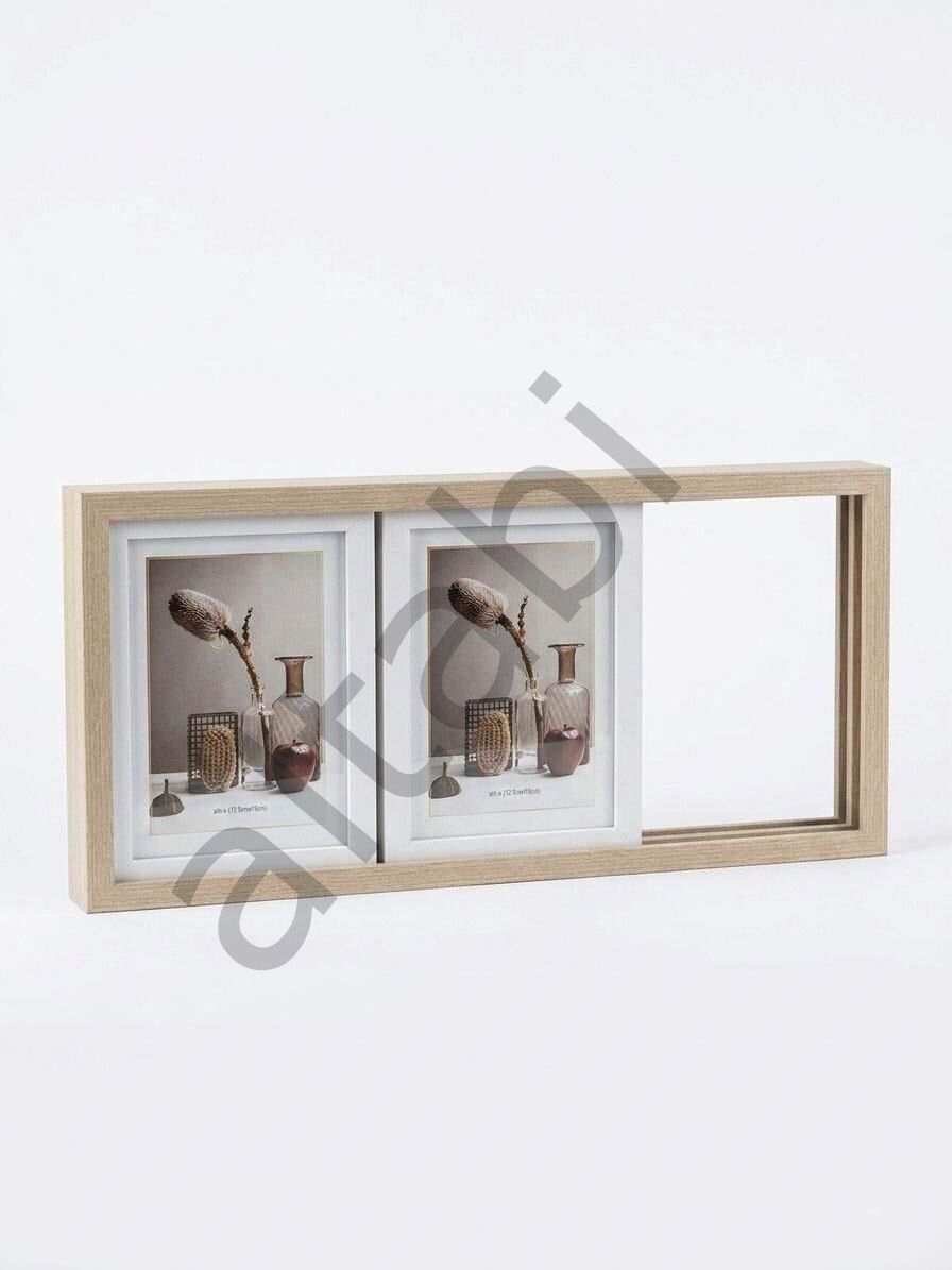 Kızaklı Fotoğraf Çerçevesi 3'lü (10x15 cm) – Masa Üstü Kullanım Meşe Renk