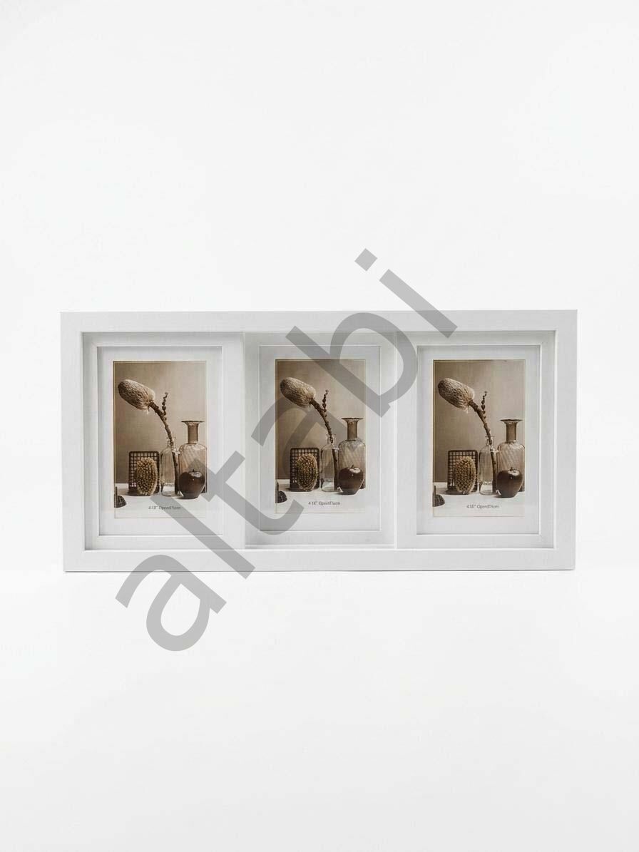 Kızaklı Fotoğraf Çerçevesi 3'lü (10x15 cm) – Masa Üstü Kullanım Beyaz Renk