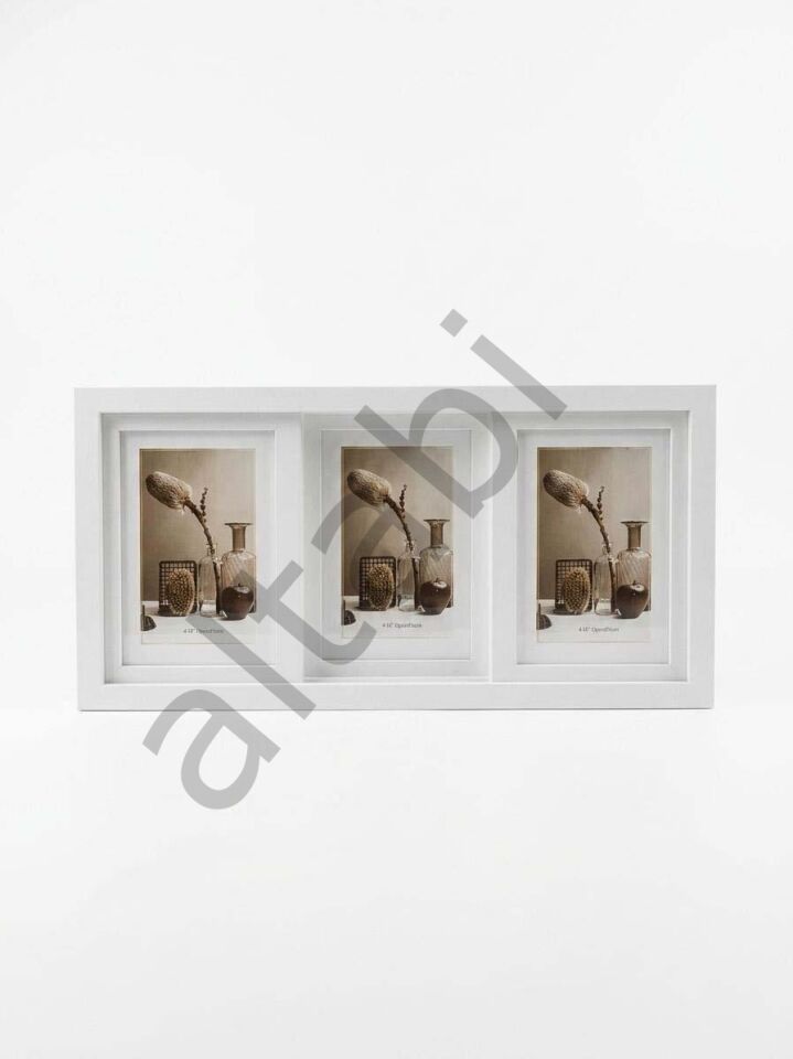 Kızaklı Fotoğraf Çerçevesi 3'lü (10x15 cm) – Masa Üstü Kullanım Beyaz Renk