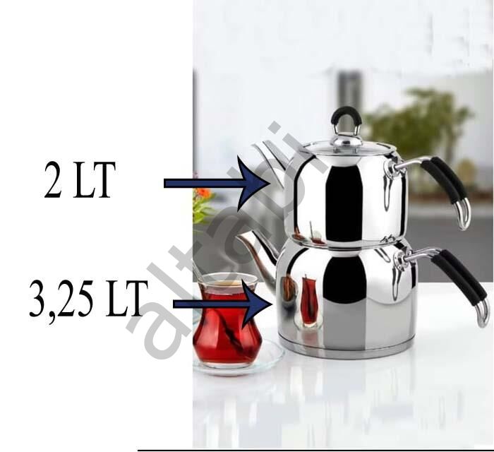 İmaj Jumbo Silikon Kulplu Çelik Çaydanlık Takımı