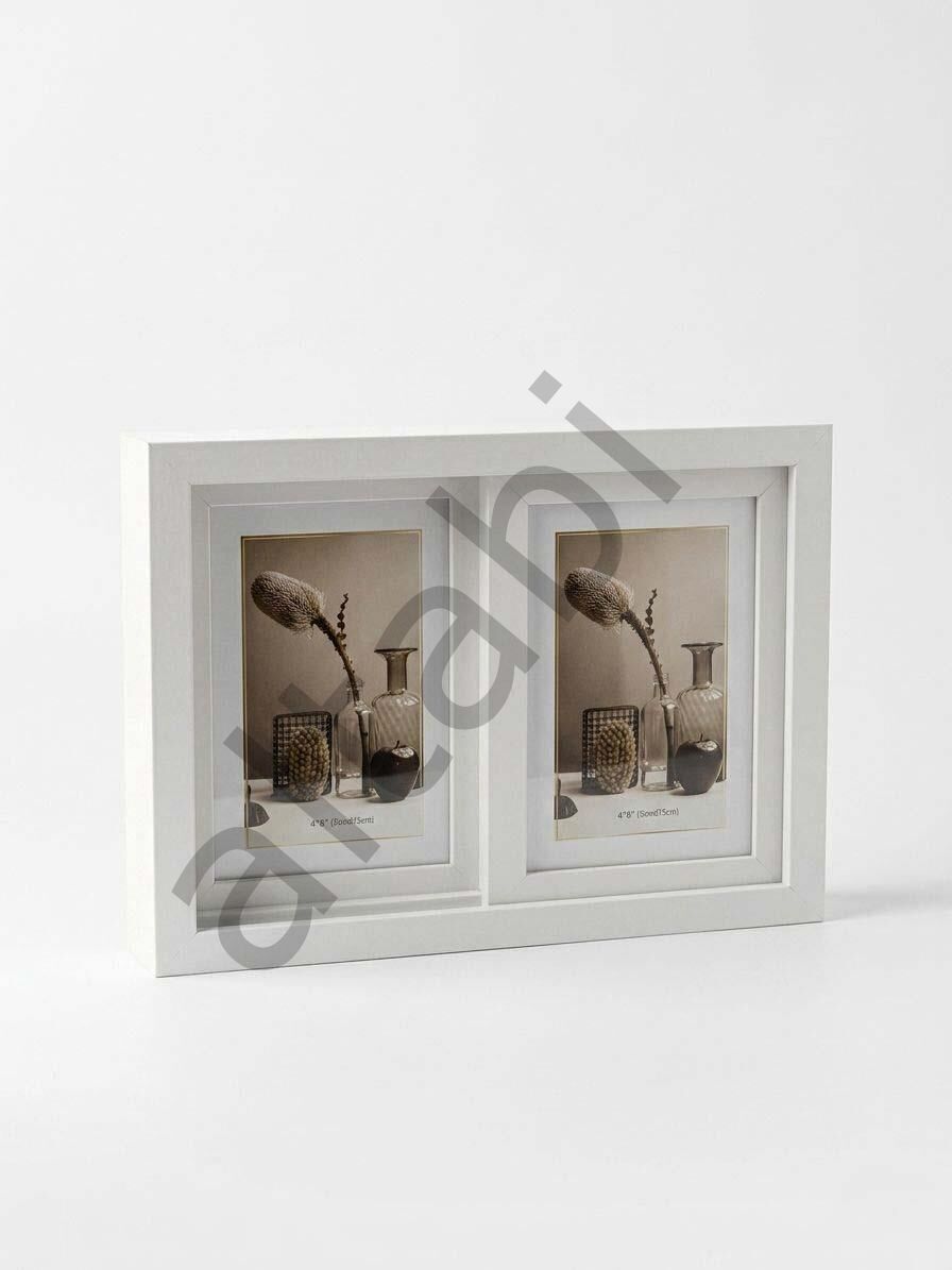 Kızaklı Fotoğraf Çerçevesi 2'li (10x15 cm) – Masa Üstü Kullanım Meşe Renk