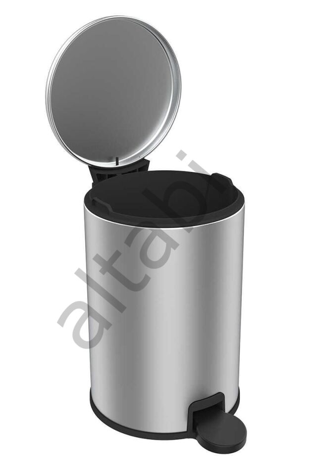 Cigo Çelik Çöp Kovası 3 Litre Mutfak - Banyo - Ofis Mat Gri Metal