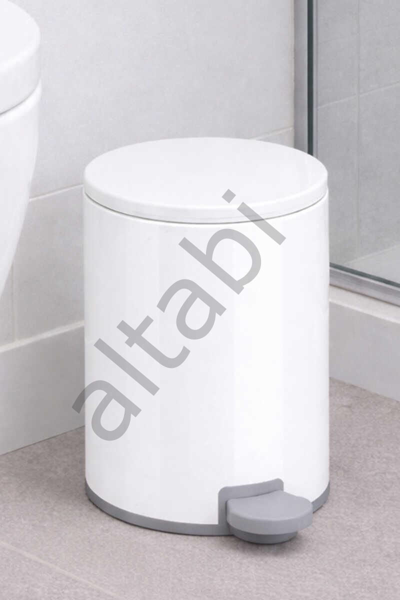 Cigo Çelik Çöp Kovası 3 Litre Mutfak - Banyo - Ofis Mat Beyaz Metal