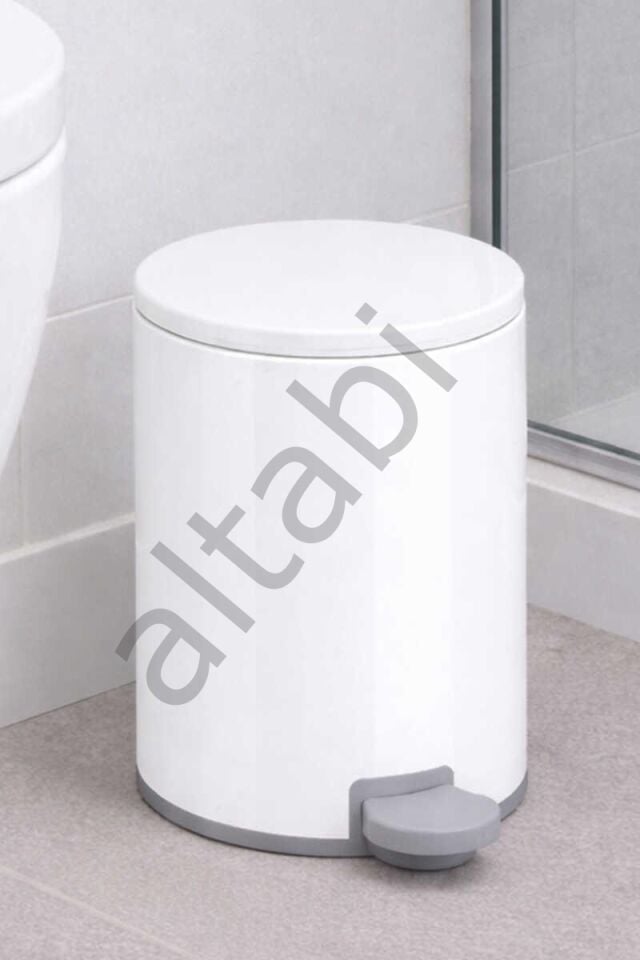 Cigo Çelik Çöp Kovası 3 Litre Mutfak - Banyo - Ofis Mat Beyaz Metal