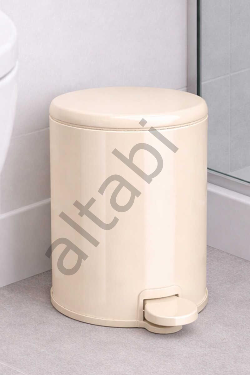 Cigo Çelik Çöp Kovası 3 Litre Mutfak - Banyo - Ofis Mat Bej Metal