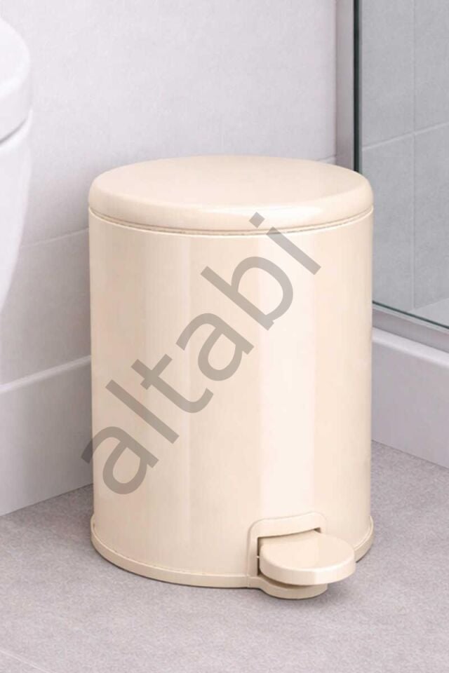Cigo Çelik Çöp Kovası 3 Litre Mutfak - Banyo - Ofis Mat Bej Metal