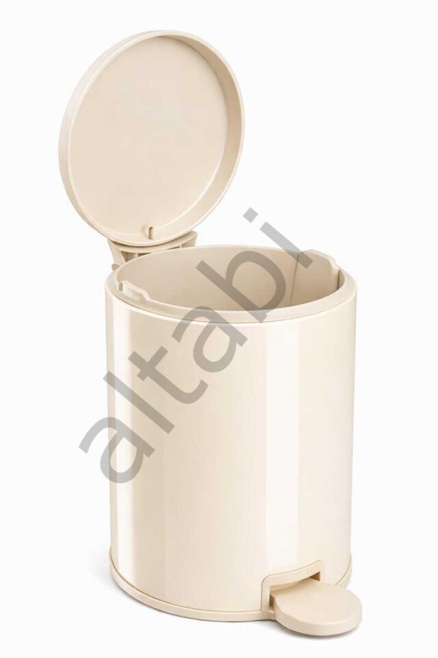 Cigo Çelik Çöp Kovası 3 Litre Mutfak - Banyo - Ofis Mat Bej Metal