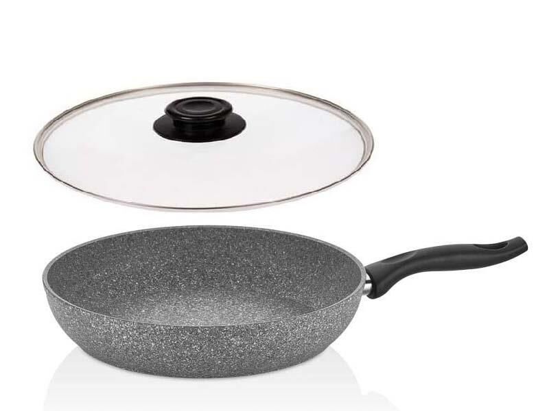 Falez Granit Yapışmaz Tava 28 CM Cam Kapaklı