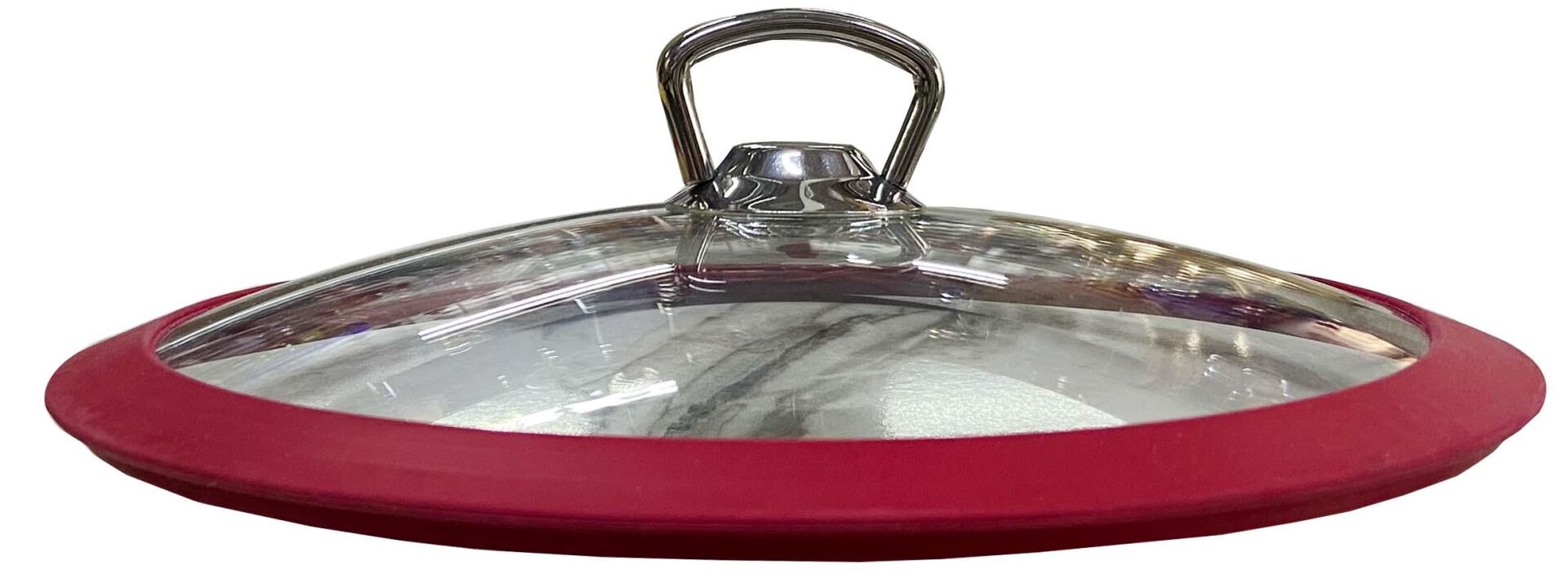 Silikon Tencere Kapağı 24 CM Silikon Kenarlı Kırmızı Renk