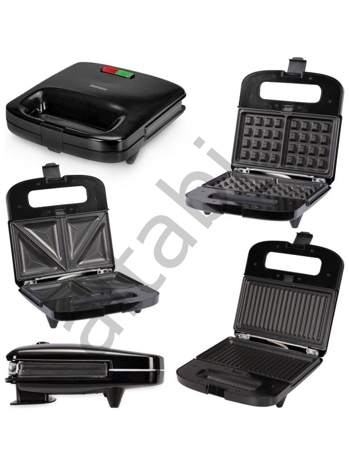 Altabi Trimax Tost Waffle Sandviç Makinesi 3 Farklı Plaka 1000 W Gold mas ter
