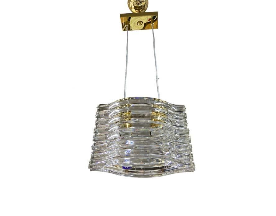 Kristal Camlı 2Li Avize Gold Renk Köprü Model