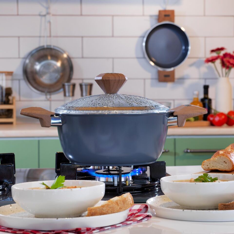 Schafer Seramik Derin Tencere 24 CM Yanmaz Yapışmaz Yüzey