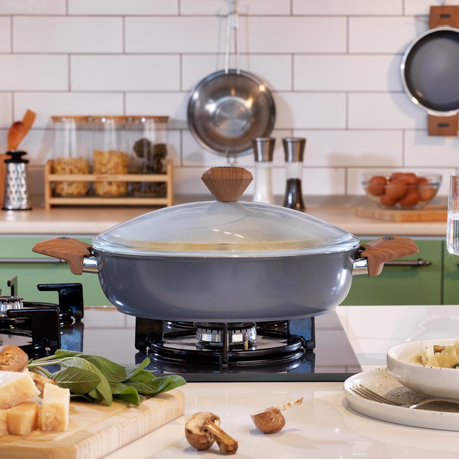 Schafer Seramik Karnıyarık Tencere 30 CM Yanmaz Yapışmaz Yüzey