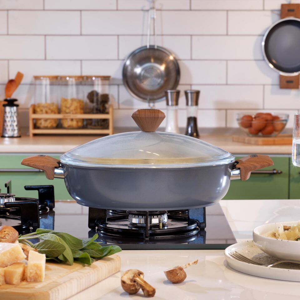 Schafer Seramik Karnıyarık Tencere 30 CM Yanmaz Yapışmaz Yüzey