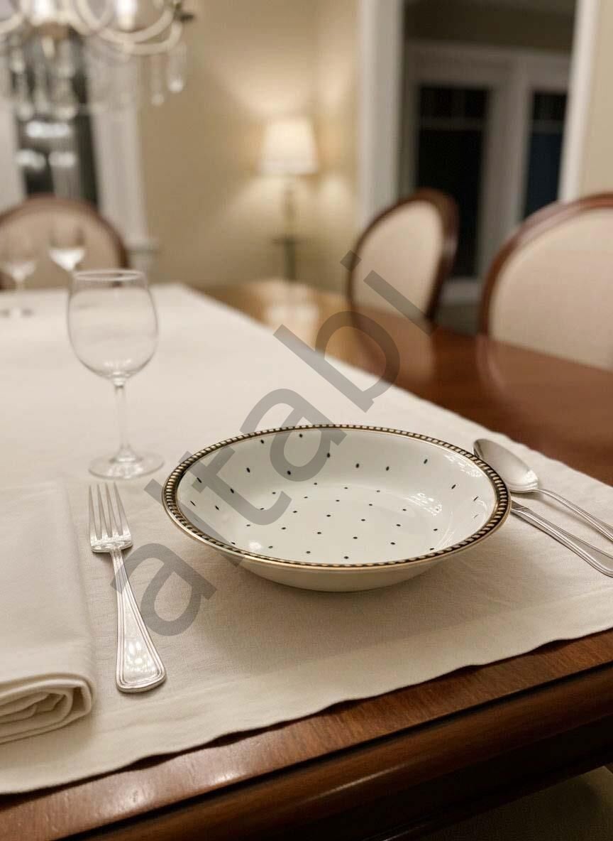 Seramik Yemek Tabağı Dijital Baskılı Desen 6’lı Set 19 cm Şık Dekoratif