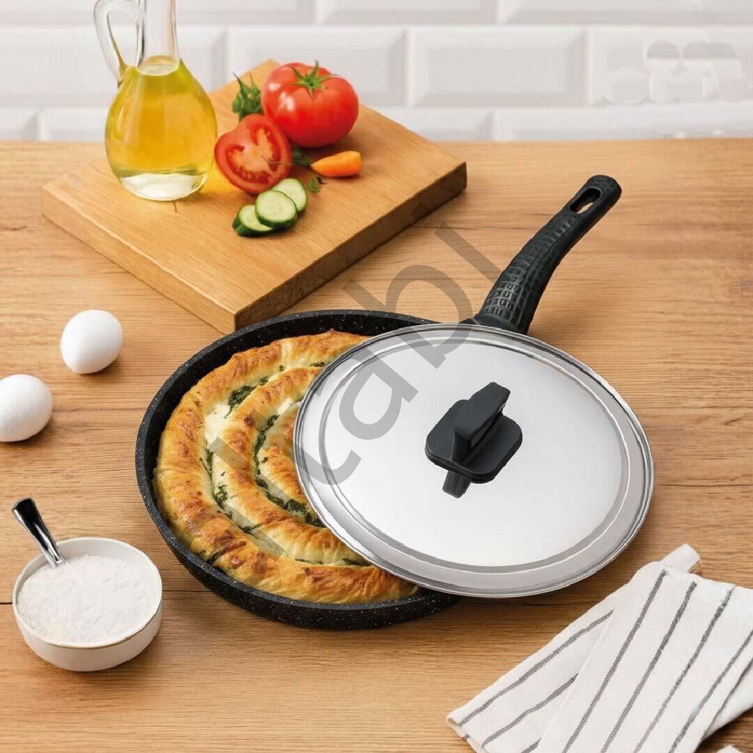 Döküm Granit Kapaklı Börek ve Balık Tavası 34 CM