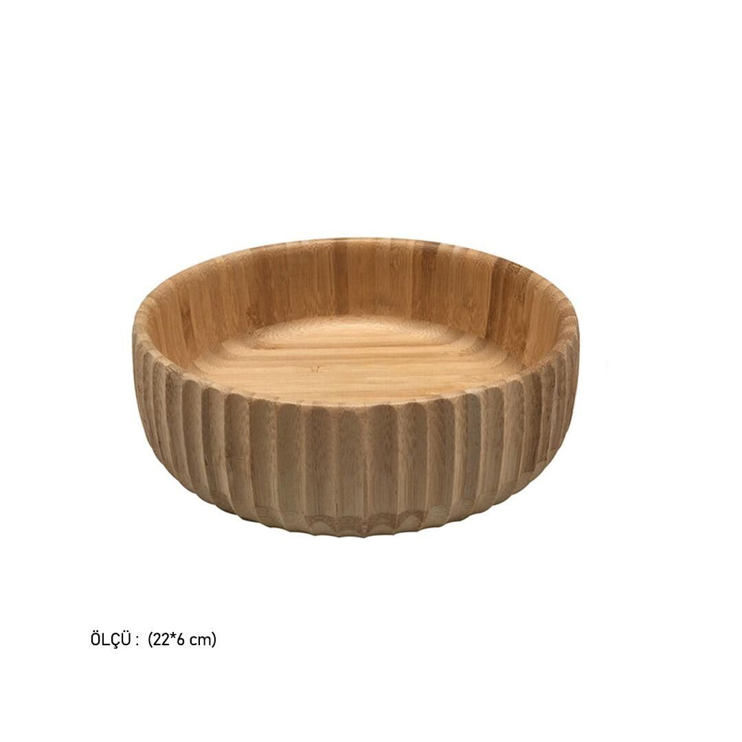 Bambu Kase Bol Kase Büyük Boy 22 CM