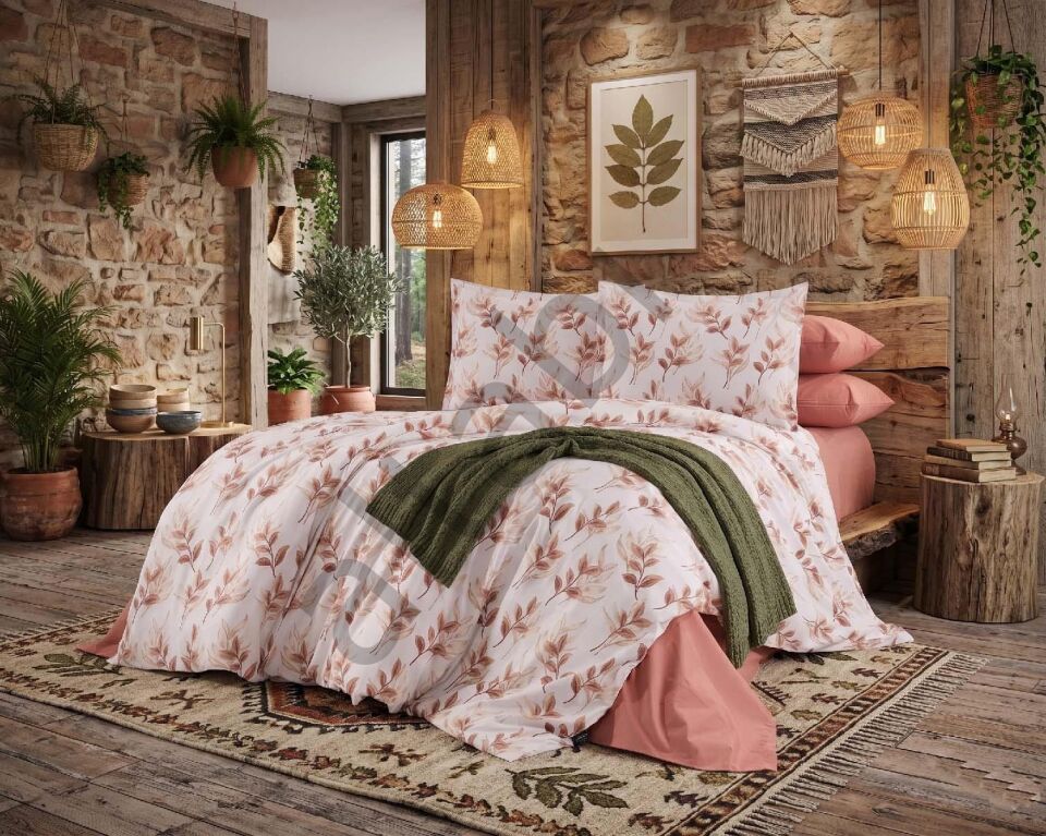 Doğal Pamuklu Çift Kişilik Nevresim Takımı - 52 Tel Dokuma Dream Serisi