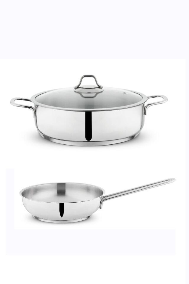 Held Çelik Basık Tencere 24 CM Ve 24 CM Çelik Tava Sc ha fer