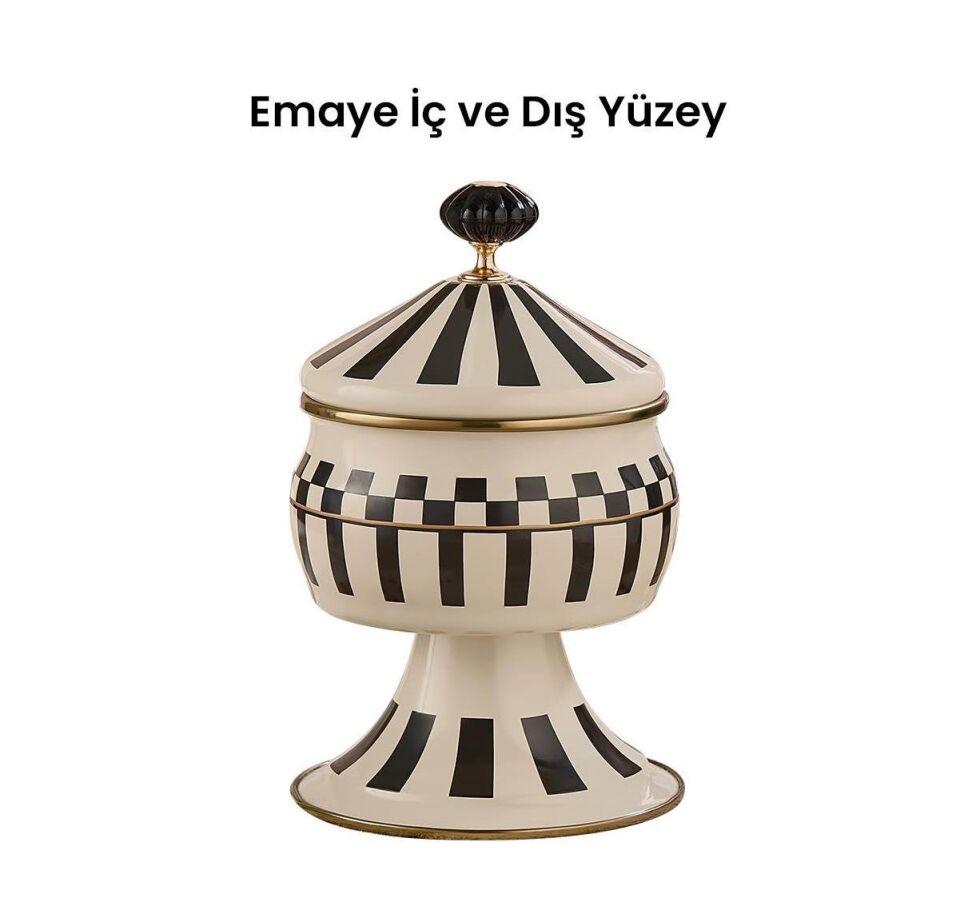 Prime Cream Ayaklı Şekerlik Emaye