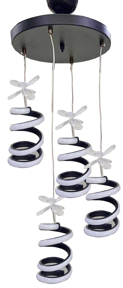 Rüzgar Led Avize 4lü Sarkıt Model Avize Siyah