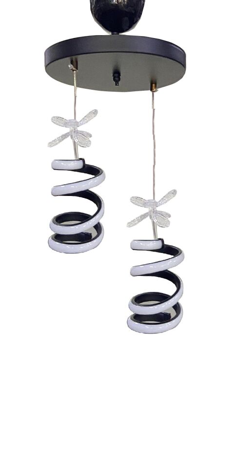 Rüzgar Led Avize 2Li Sarkıt Model Avize Siyah