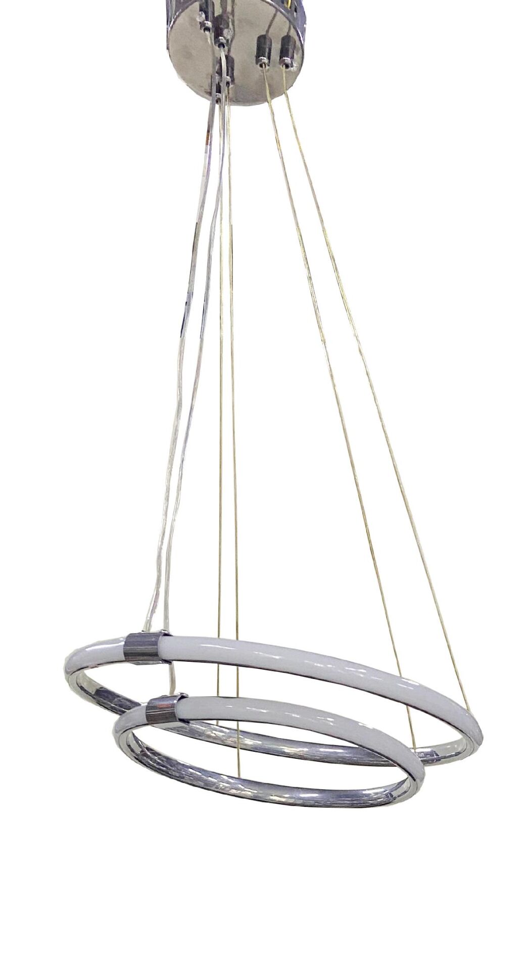 Yuvarlak Led Avize 2Li Sarkıt Model Avize Krom