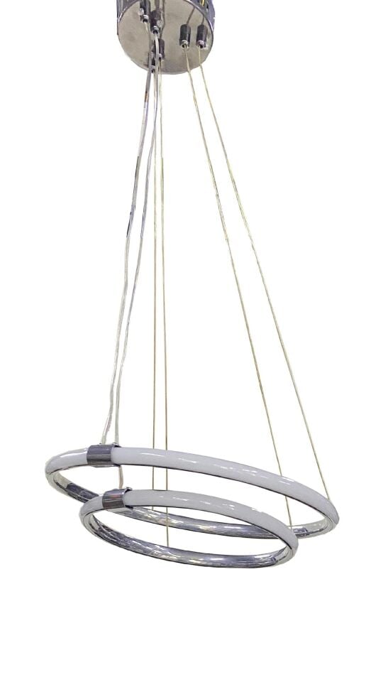 Yuvarlak Led Avize 2Li Sarkıt Model Avize Krom