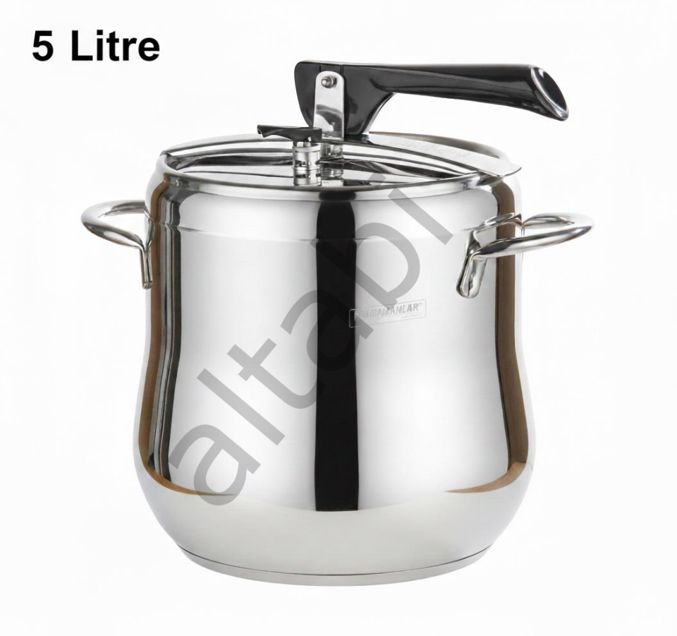 Klasik Düdüklü Tencere - 5 Litre Güveç Model (Paslanmaz Çelik)