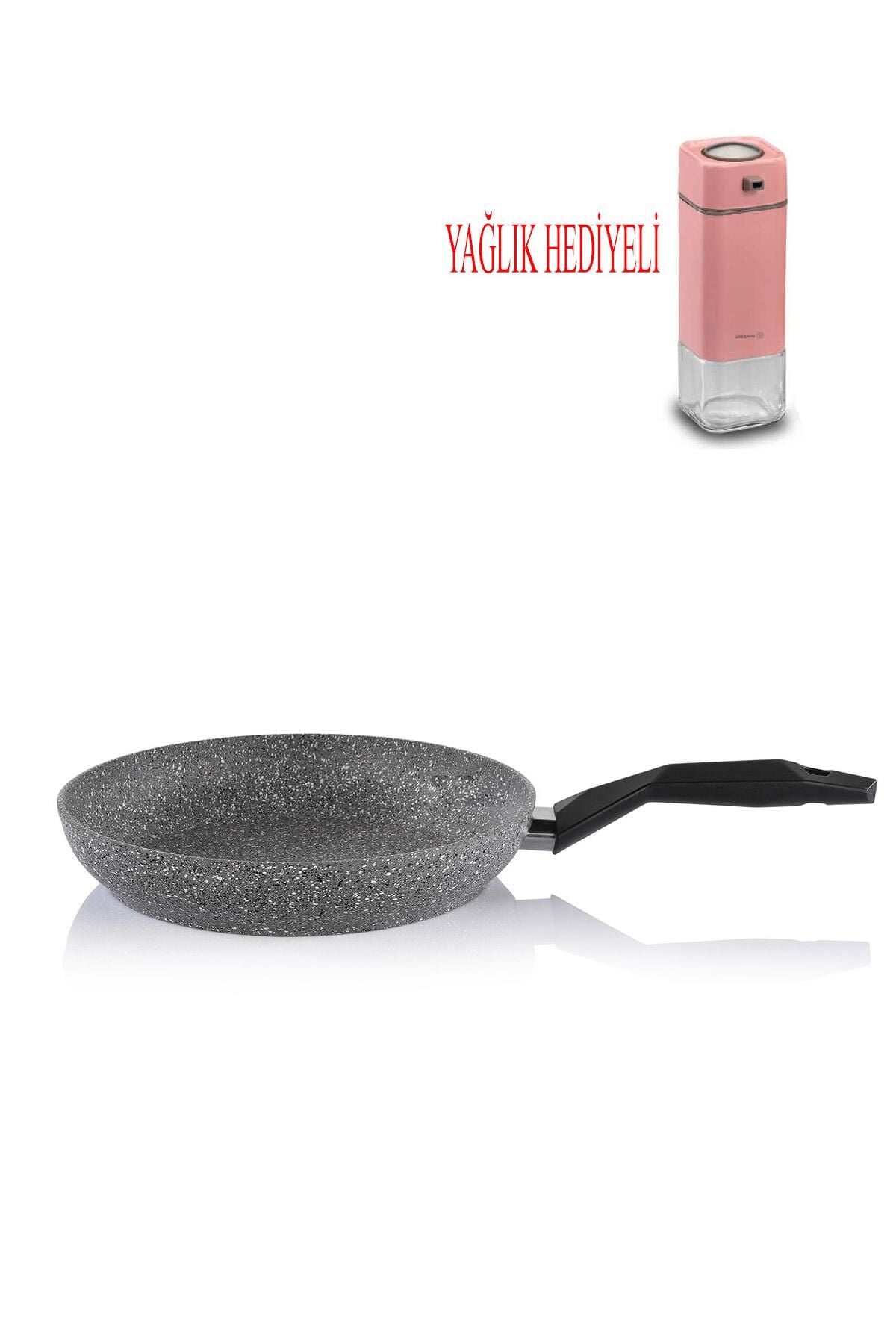 Cory Granit Tava 24 CM ve Pembe Yağlık Sosluk