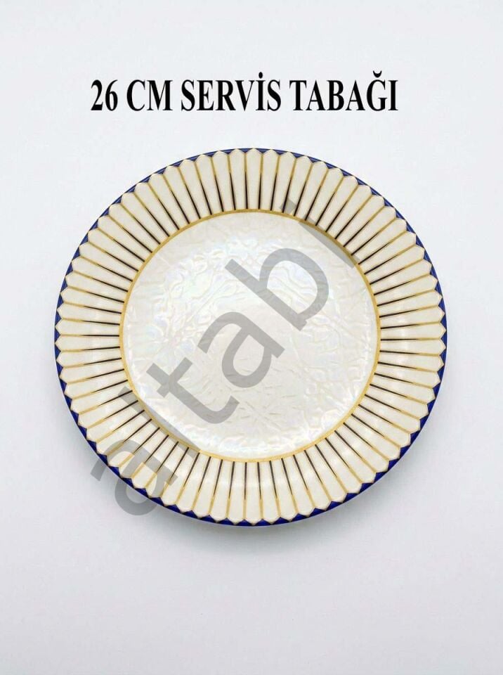 Seramik Servis Tabağı Dijital Baskılı Desen 6’lı Set 26 cm Şık Dekoratif