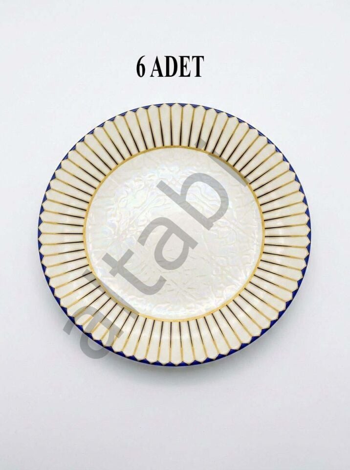 Seramik Servis Tabağı Dijital Baskılı Desen 6’lı Set 26 cm Şık Dekoratif