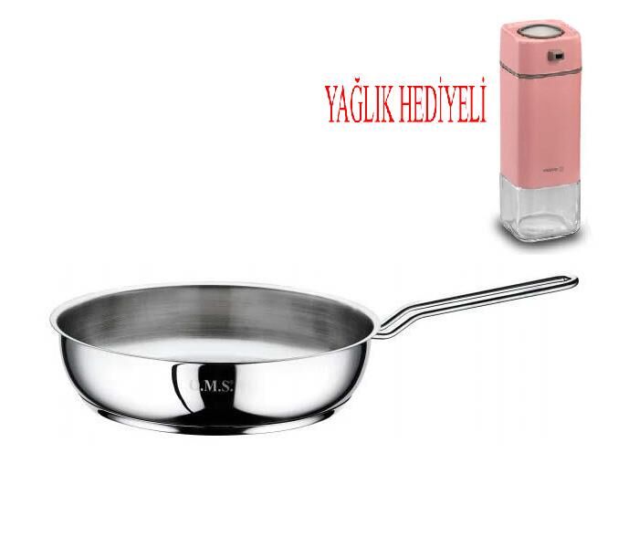 Çelik Tava 22x6 CM ve Cam Yağdanlık