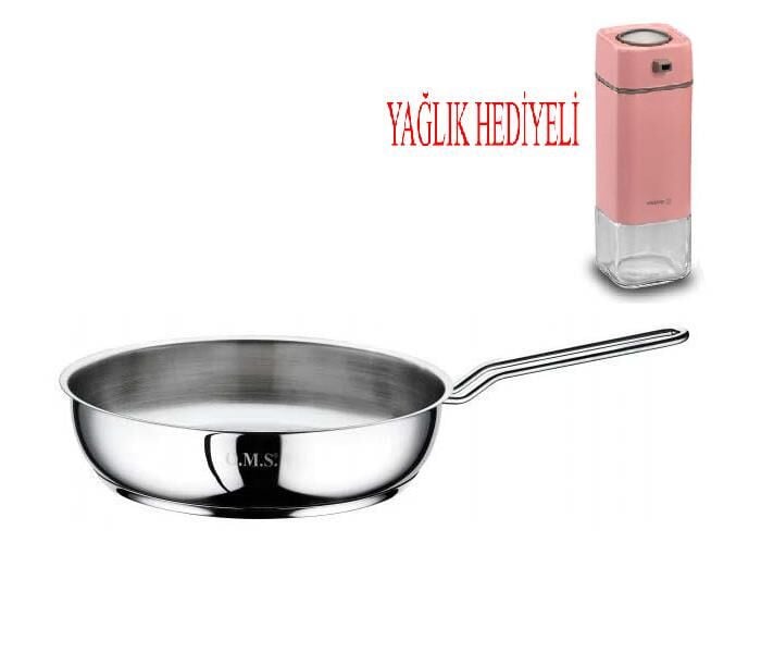 Çelik Tava 24x6 CM ve Cam Yağlık Sosluk