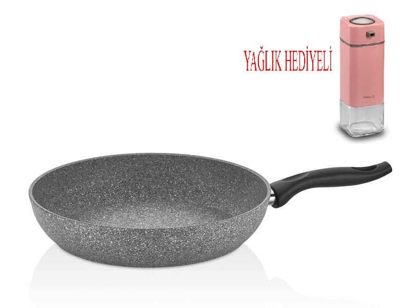 Falez Granit Tava 26 CM ve Cam Yağdanlık