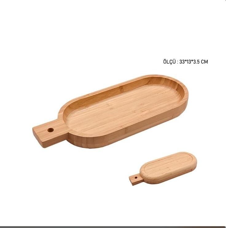 Bambu Sunum Tabağı Salata Meyve Çerez Kasesi