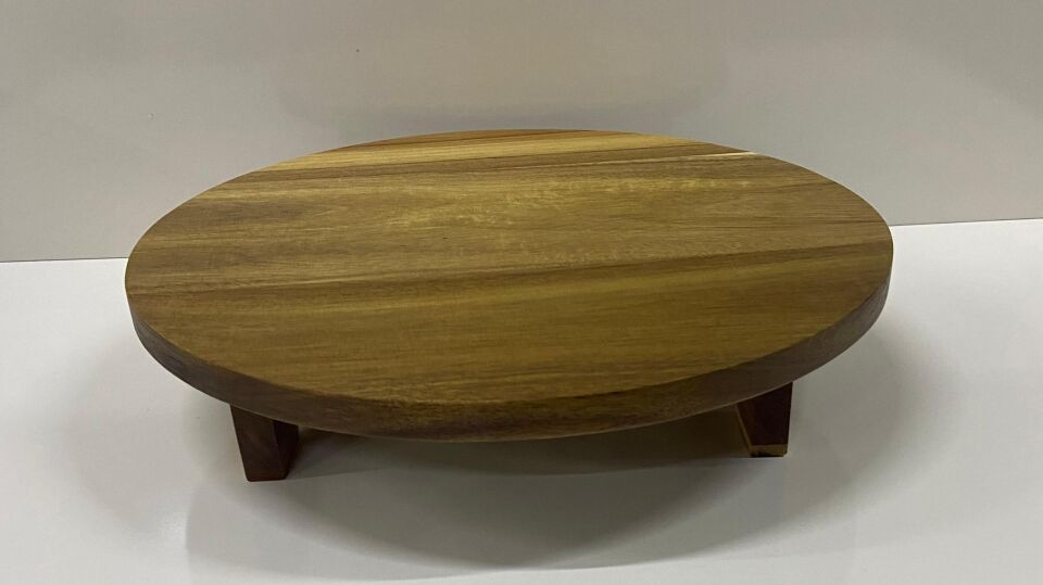 Akasya Ayaklı Sunumluk Yuvarlak 25 CM