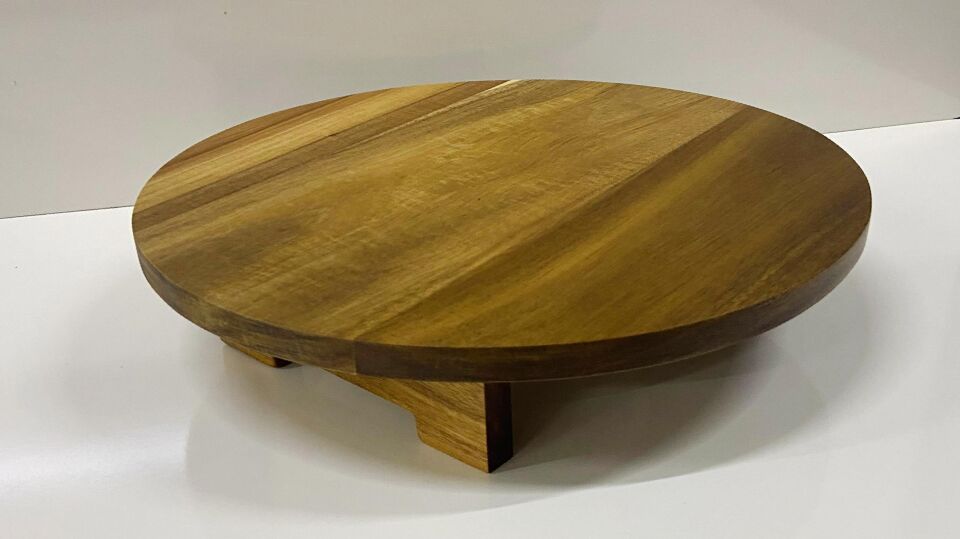 Akasya Ayaklı Sunumluk Yuvarlak 25 CM