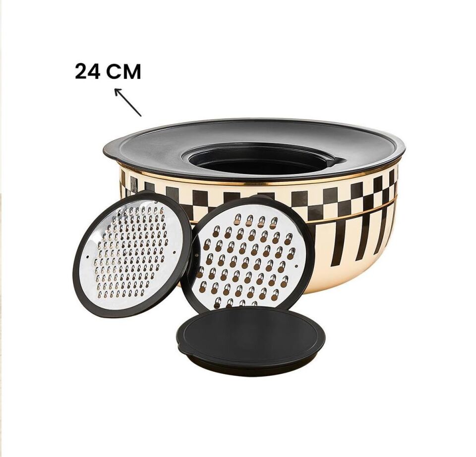 Prime Cream 5 Parça Rendeli Saklama ve Karıştırma Kabı – 24 CM