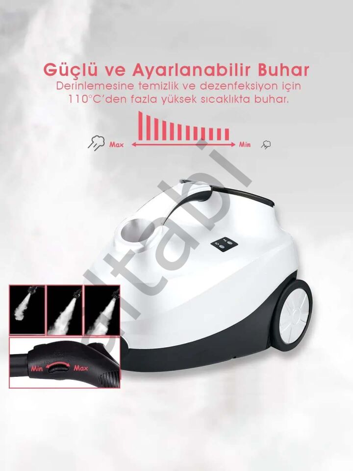 Profesyonel Buharlı Temizlik Makinesi 2000 W 4 Bar Basınç Pi ran Te ch