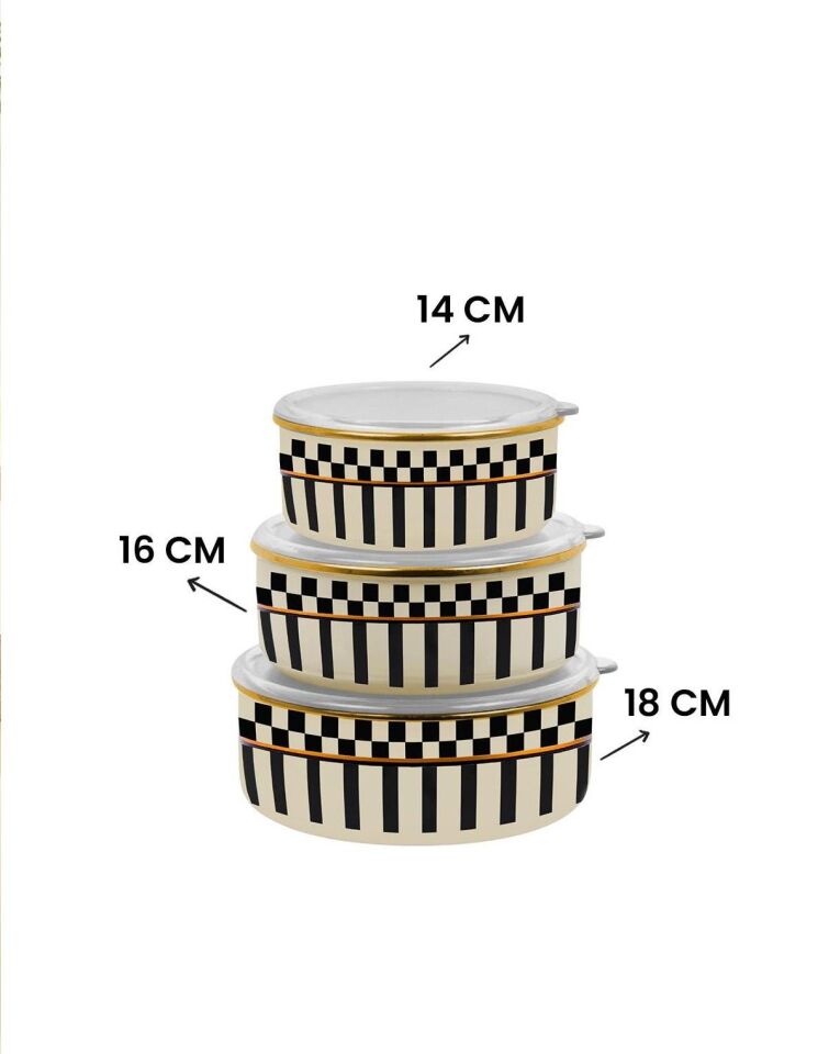 Prime Cream 3’lü Emaye Saklama Kabı