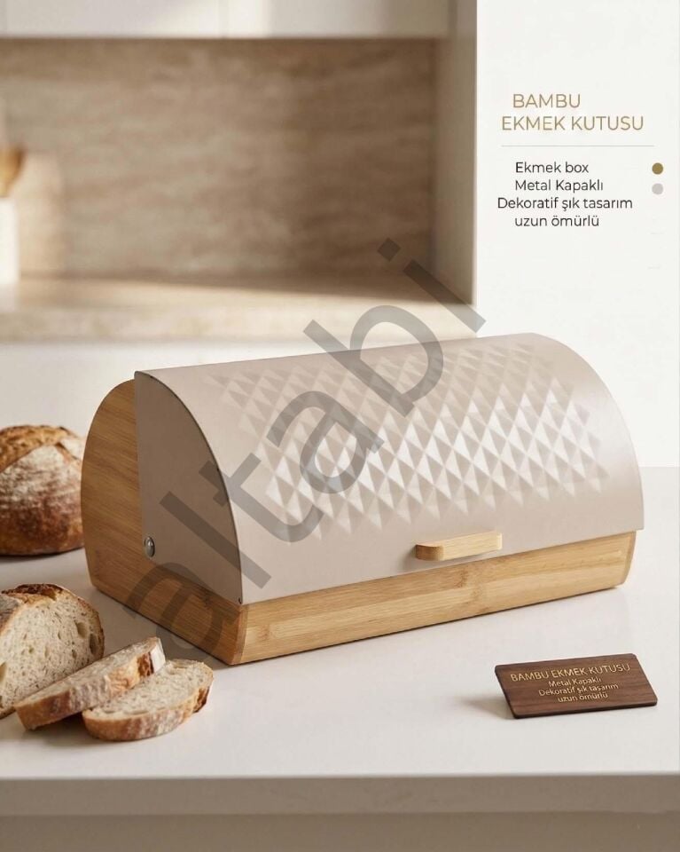 Bambu Ekmek Kutusu – Metal Kapaklı & Şık Tasarım