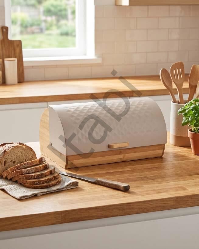 Bambu Ekmek Kutusu – Metal Kapaklı & Şık Tasarım