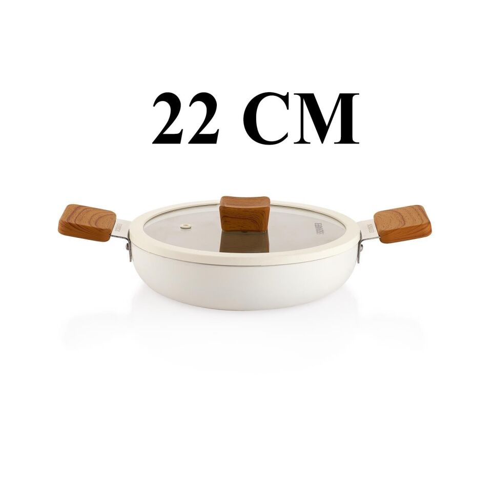 Schafer Ceramoni Seramik Kapaklı Sahan 22 Cm – Krem