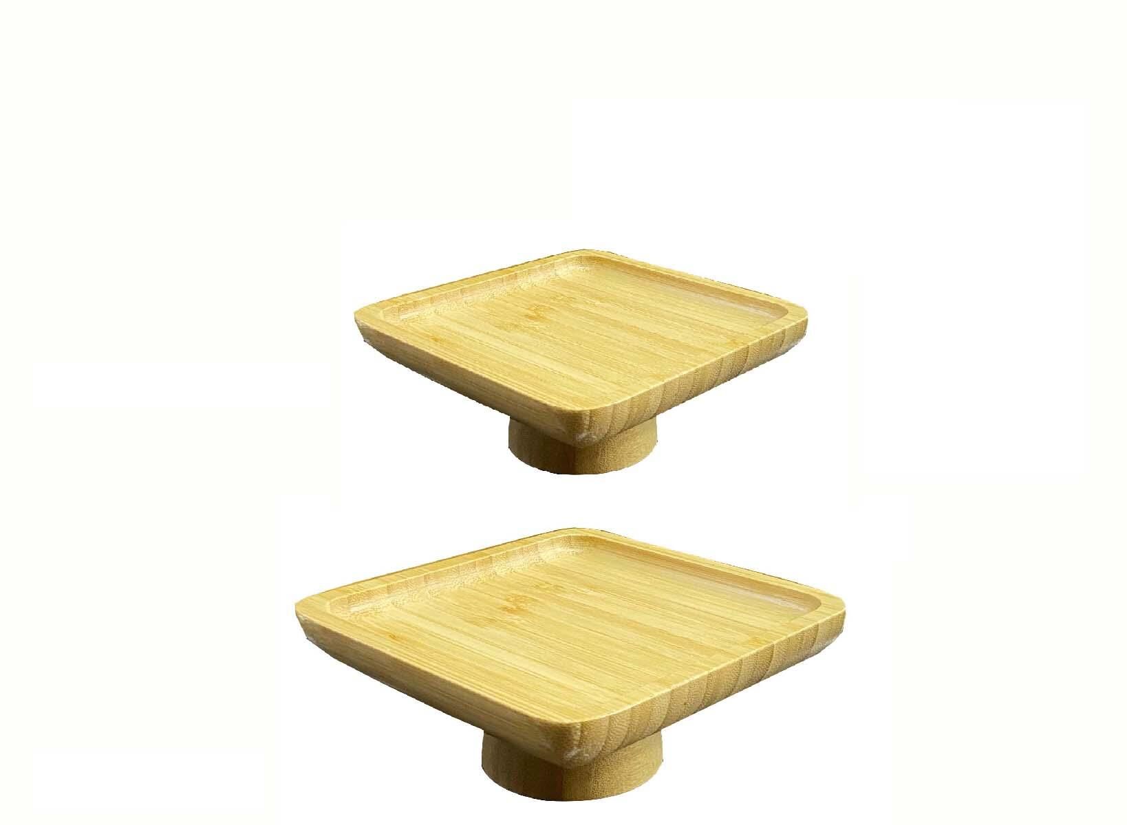 Bambu Ayaklı Servis Tabağı 15/17 CM Mini İkramlık Sunumluk