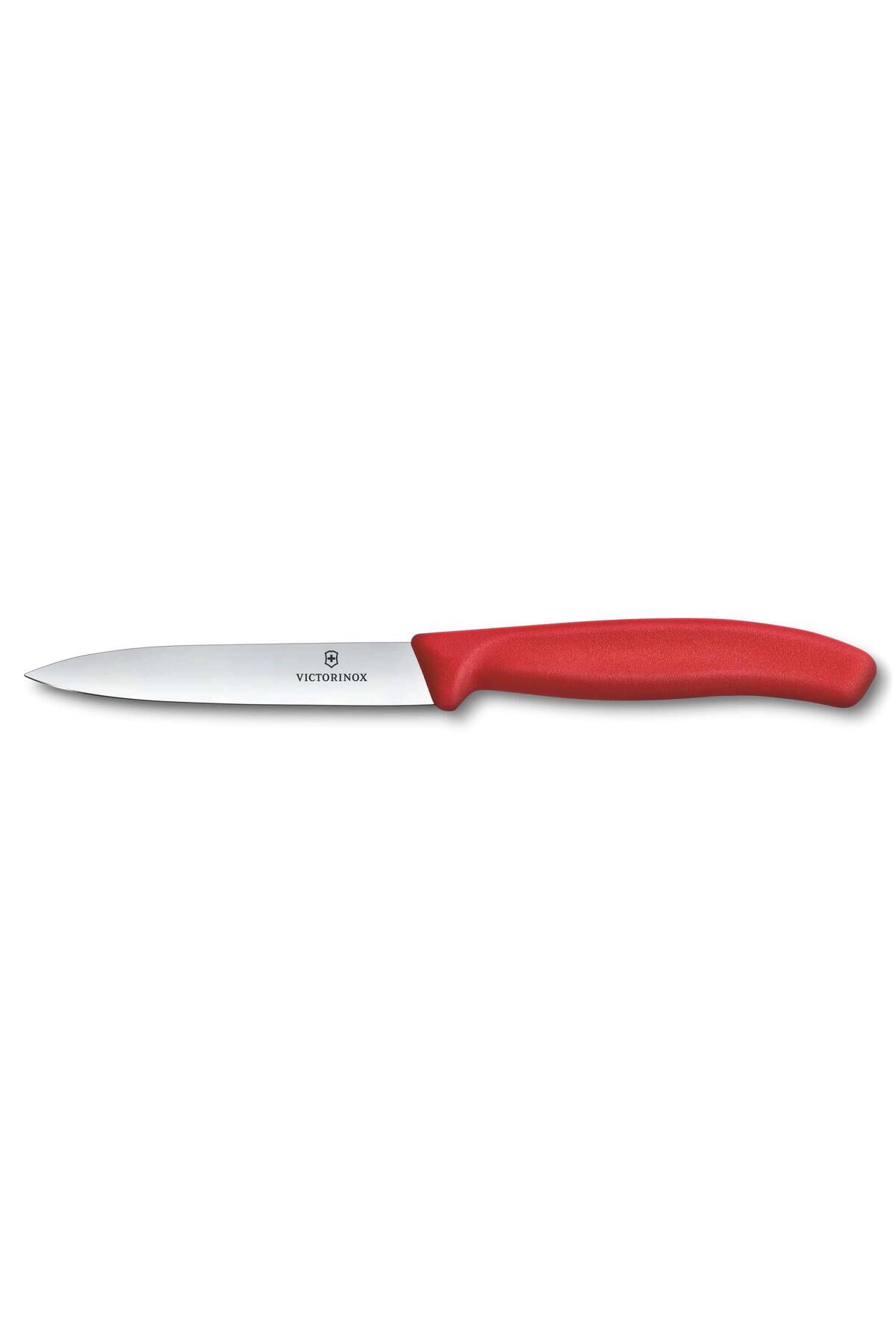 Victorinox 10 CM Kırmızı Soyma Bıçağı Sivri Uçlu Düz Bıçak