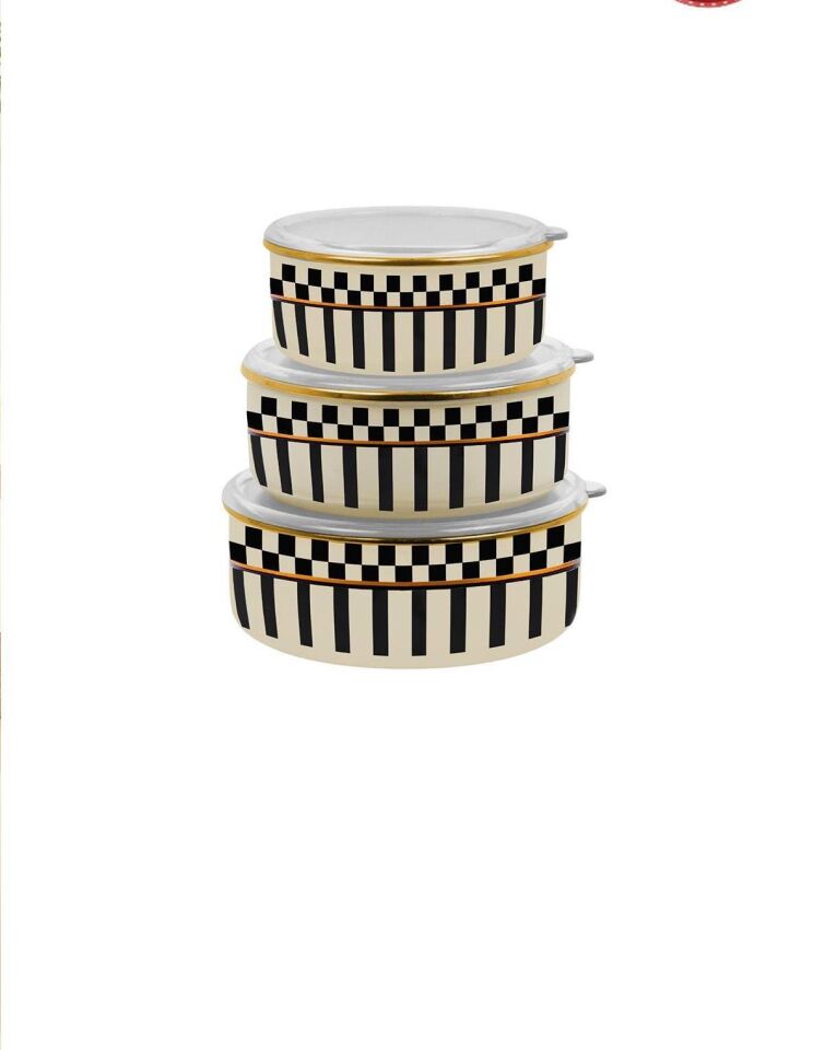 Prime Cream 3’lü Emaye Saklama Kabı ve Emaye Sütlük Sosluk 14 CM