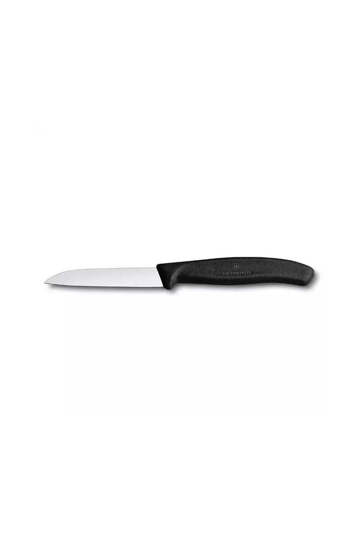Victorinox 8 CM Siyah Düz Soyma Bıçağı
